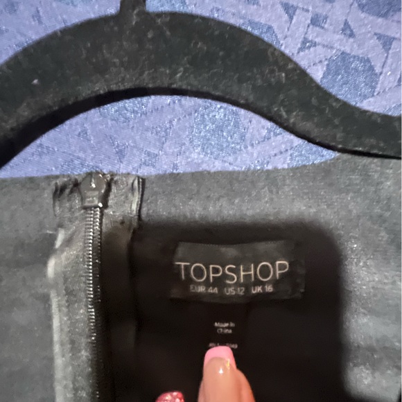 Top shop black leather dress size 12 - Picture 3 of 3